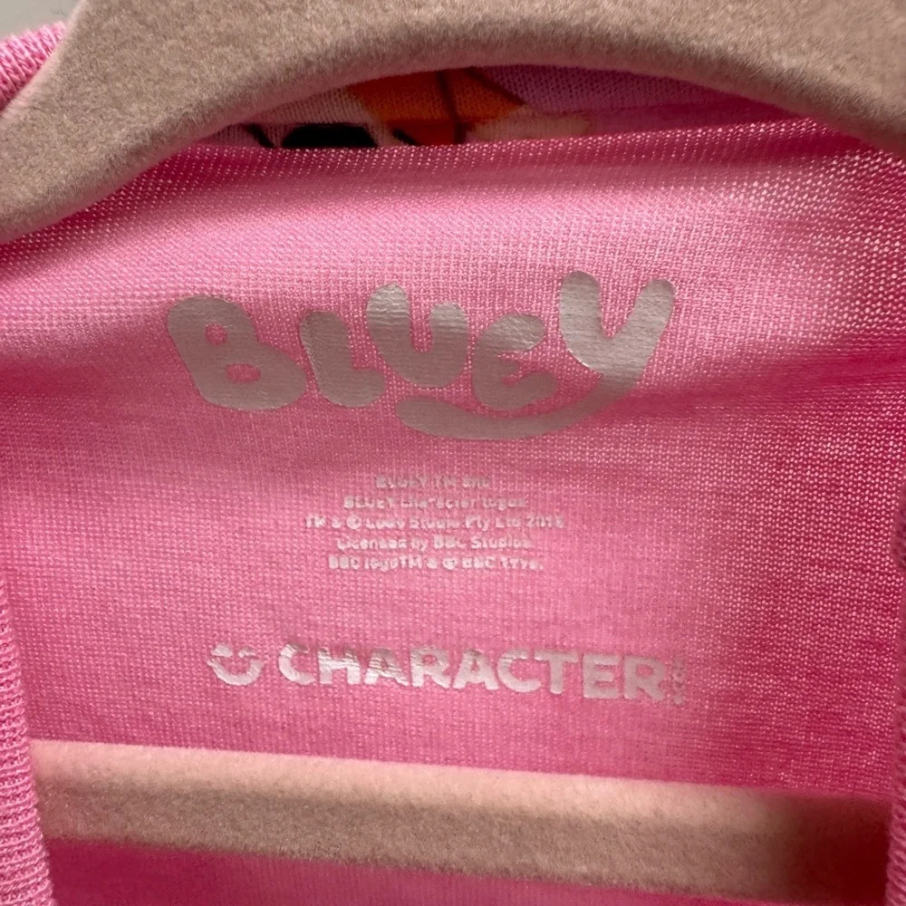 Bluey Girls Size 5 Bluey Bingo Kids Pink Short Sleeve Pajama Top Shirt